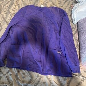 Purple Button-Up Scrub jacket